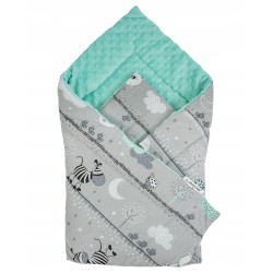 Rożek niemowlęcy becik bawełna + minky 80 cm x 80 cm zapięcia rzep Jackmar