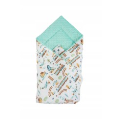 Rożek becik niemowlęcy bawełna + minki różowy 80 cm x 80 cm rzep Jackmar