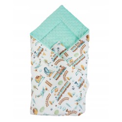 Rożek niemowlęcy becik bawełna + minky 80 cm x 80 cm zapięcia rzep Jackmar