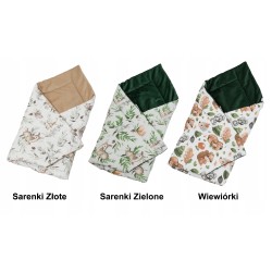 Rożek becik niemowlęcy bawełna + minki różowy 80 cm x 80 cm rzep Jackmar