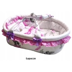 Nosidełko dla lalek lalki kołderka poduszka + rożek z falbanką Jackmar