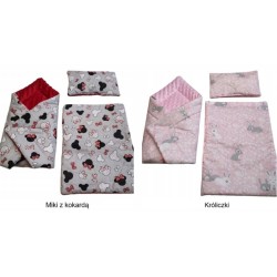 Pościel dla lalek do wózka łóżeczka kołyski + rożek dwustronna Jackmar