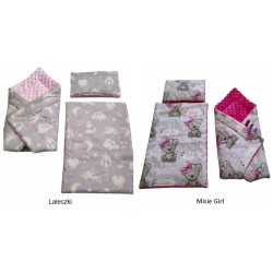 Pościel dla lalek do wózka łóżeczka kołyski + rożek dwustronna Jackmar