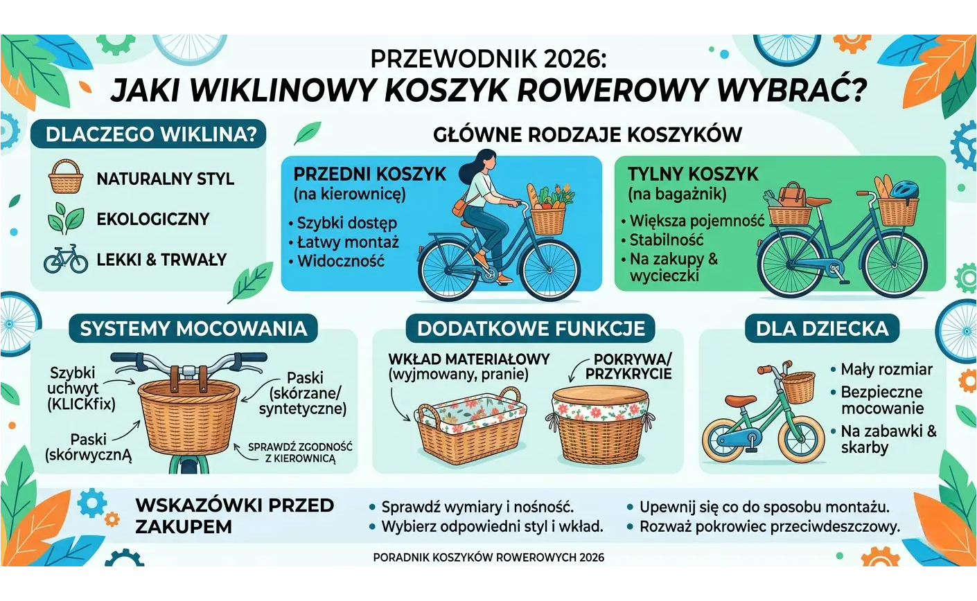 Koszyk rowerowy wiklinowy — jaki wybrać? Przewodnik 2026