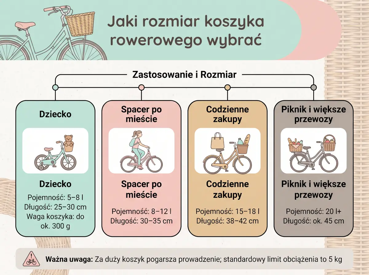 Jaki rozmiar koszyka rowerowego wybrać